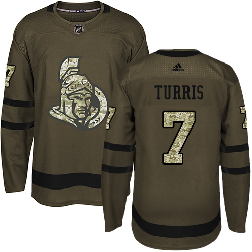 Adidas Senators #7 Kyle Turris Green Salute to Service Stitched Youth NHL Jersey